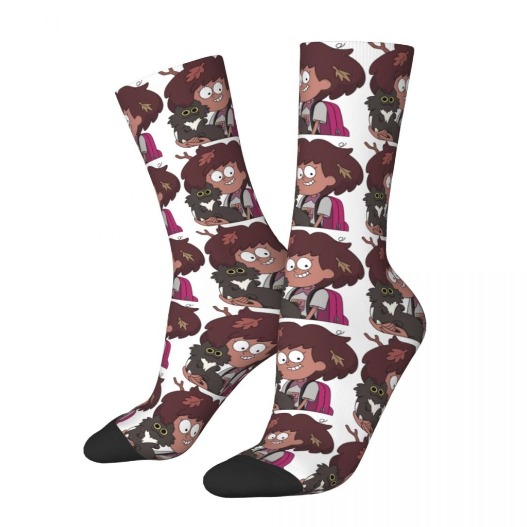 Happy Funny Men s compression Socks Lovely Anne Retro Harajuku Amphibia Hip Hop Novelty Pattern Crew - Amphibia Store