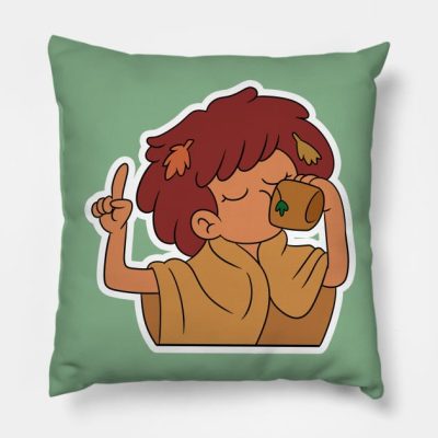 Anne Amphibia Drinking Tea Throw Pillow